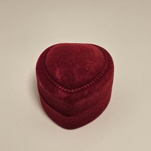 Red Velvet Heart-Shaped Jewelry Box